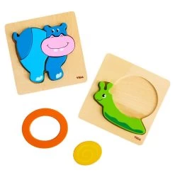 Handy Wooden Block Puzzles - 12 Piece Set With Storage Shelf -Toy Room S1053821 1