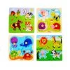 Flat Puzzle With Big Wooden Knob - Animal Set Of 4 -Toy Room S1058437