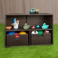 Excellerations® Wicker Shelf With Two Large Baskets