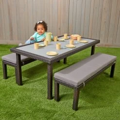 Excellerations® Outdoor Wicker Dining Set 21" (Preschool Height) 12 Excellerations® Outdoor Wicker Dining Set 21" (Preschool Height) -Toy Room S1176299 2