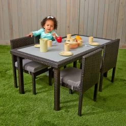 Excellerations® Outdoor Dining Set - 4 Chairs & 1 Table 21" (Preschool Height) -Toy Room S1178486 2