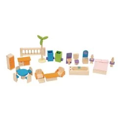 Environments® Modern Wooden Doll House - 26 Pieces -Toy Room S602547 1
