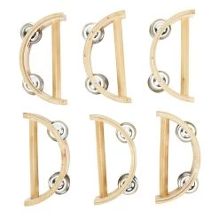 Excellerations® Toddler Easy-Hold Wooden Tambourine Set Of 6
