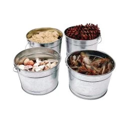 Discount School Supply® Galvanized Steel Pail - Set Of 4 -Toy Room S635220 1