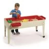24" Sand And Water Activity Center With Solid Red Liner With 2 Casters - Sandstone -Toy Room S656443