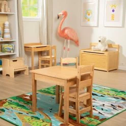 Melissa & Doug Wood Table And Chairs 3-Piece Set -Toy Room S695951 1