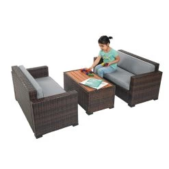 Excellerations® Outdoor Wicker Furniture 3-Piece Set (Preschool Height) 10 Excellerations® Outdoor Wicker Furniture 3-Piece Set (Preschool Height) -Toy Room S736623 1