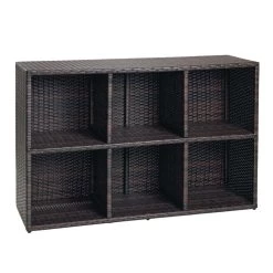 Excellerations® Indoor-Outdoor Wicker-Look Storage Shelf With 6 Cubbies