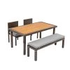 Excellerations® Outdoor Wicker Dining Set, 4-Piece Set With Table, Bench, And 2 Chairs (Preschool Height) -Toy Room S779305