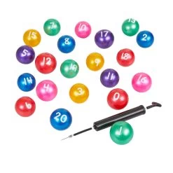Excellerations® 3" Number Ball - Set Of 21 With 1 Air Pump