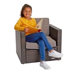 Excellerations® Outdoor Wicker Chair (School Age Height) -Toy Room S967620 1