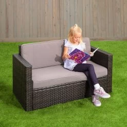 Excellerations® Outdoor Wicker Sofa (School Age Height) -Toy Room S967630 2