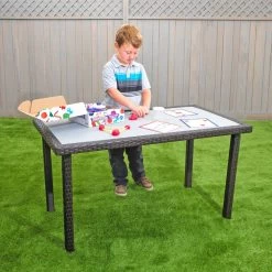 Outdoor Smooth Top Wicker Table - 21" (Preschool Height) -Toy Room S967730 1