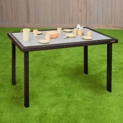 Outdoor Smooth Top Wicker Table -26" (School Age Height) -Toy Room S967770 1