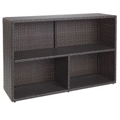 Excellerations® Indoor/Outdoor Wicker-Look Storage Shelf With 3 Cubbies