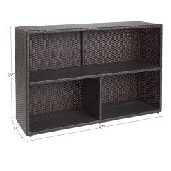 Excellerations® Indoor/Outdoor Wicker-Look Storage Shelf With 3 Cubbies -Toy Room S968940 1