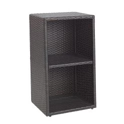 Excellerations® Indoor/Outdoor Wicker Side Table With Wicker Shelf