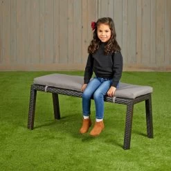 Outdoor Wicker Bench (School Age Height) -Toy Room S969081 2