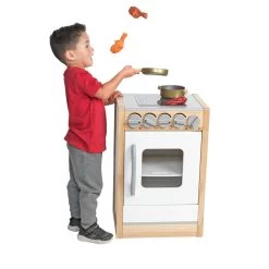 Excellerations® Sustainably Harvested Rubberwood Modern Stove -Toy Room S981340 5