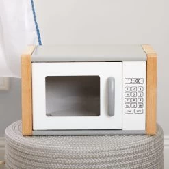 Excellerations® Sustainably Harvested Rubberwood Modern Microwave -Toy Room S981421 3