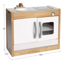 Excellerations® Sustainably Harvested Rubberwood Modern Combo Kitchen -Toy Room S981452 3