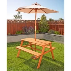 Excellerations® Outdoor Picnic Table With Umbrella - Large -Toy Room S982639 2