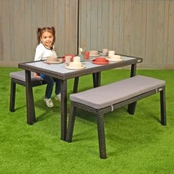 Excellerations® Outdoor Wicker Dining Set 26" (School Age Height) -Toy Room S994861 2