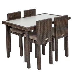 Excellerations® Outdoor Wicker Set - Table & 4 Chairs 26" (School Age Height)