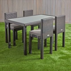 Excellerations® Outdoor Wicker Set - Table & 4 Chairs 26" (School Age Height) -Toy Room S994876 5